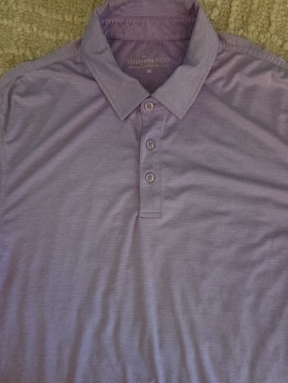 Vineyard Vines Men's Performance Striped Short Sleeve Polo Shirt Purple Size M